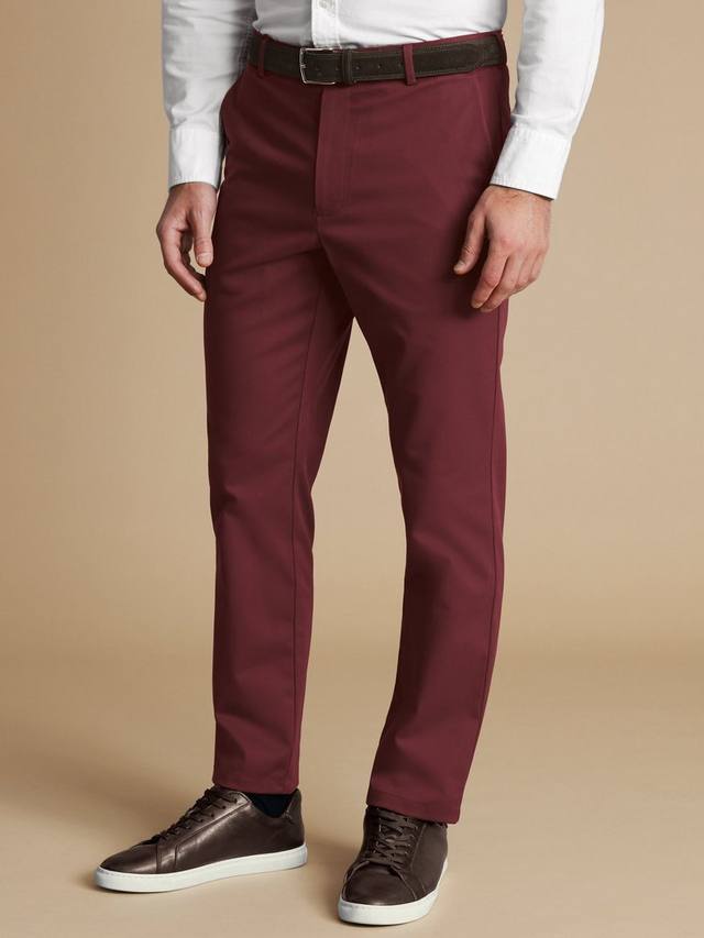 

Облегающие брюки-чиносы Charles Tyrwhitt, цвет Maroon Red