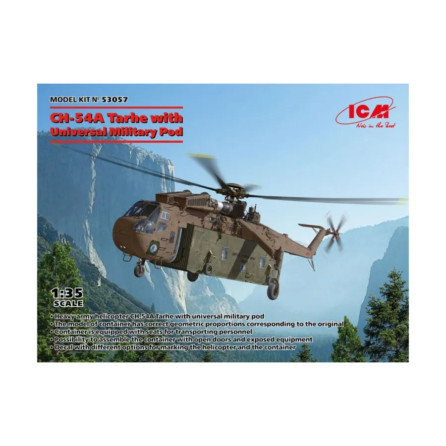 

CH-54A Tarhe с универсальной военной капсулой, Military Models 1/35 Scale (ICM)