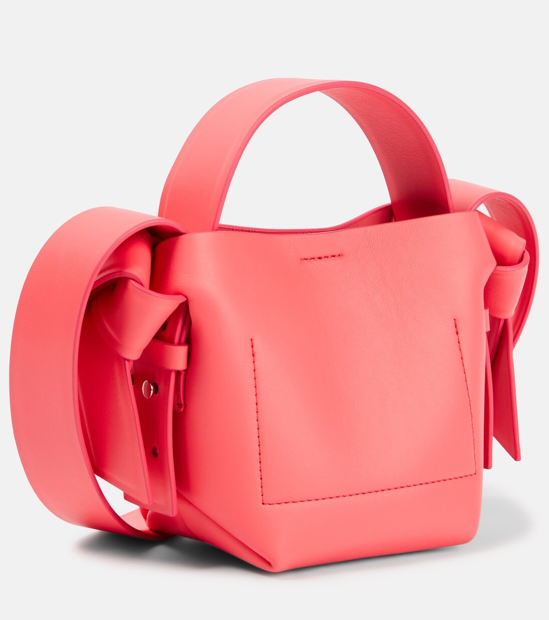 Миниатюрная кожаная сумка через плечо musubi Acne Studios, розовый — фото 4