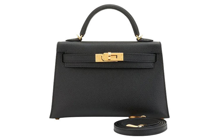 

HERMES Мини келли 2 поколения epsom кожа сумка келли, сумка через плечо, кроссбоди, женская сумка мини noir black