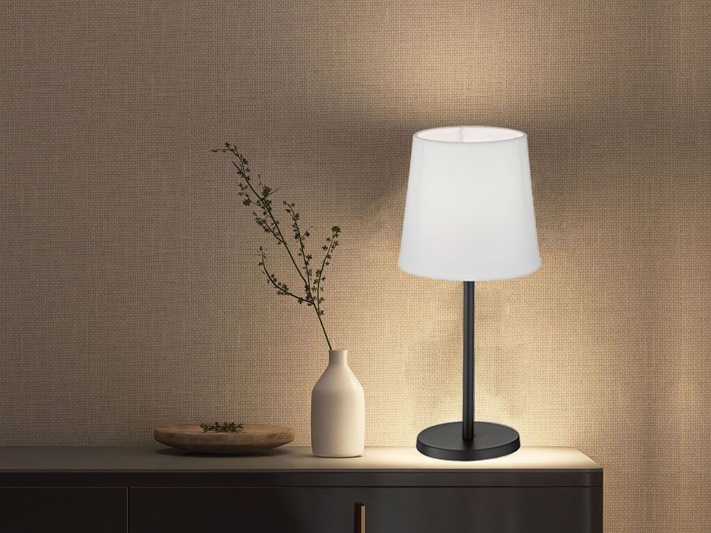 

Настольная лампа easy by FHL Eve - песочно-черный, белый тканевый абажур - 14 x 30см FHL easy