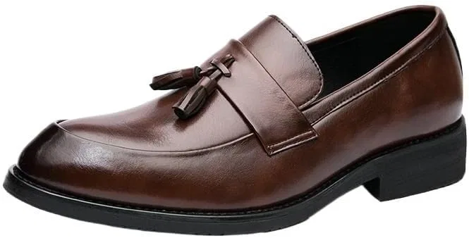 Лоферы кожаные Slip On Loafers, коричневый UOPYNE