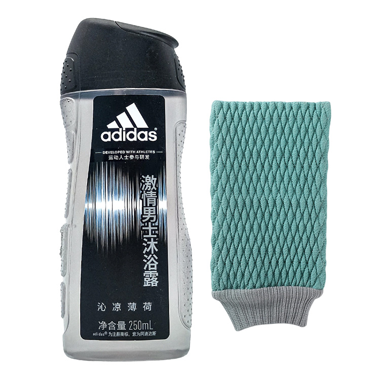 

Набор для ухода breeze care шампунь гель для душа с успокаивающим действием для кожи 250мл+перчатка-скраб для тела Adidas