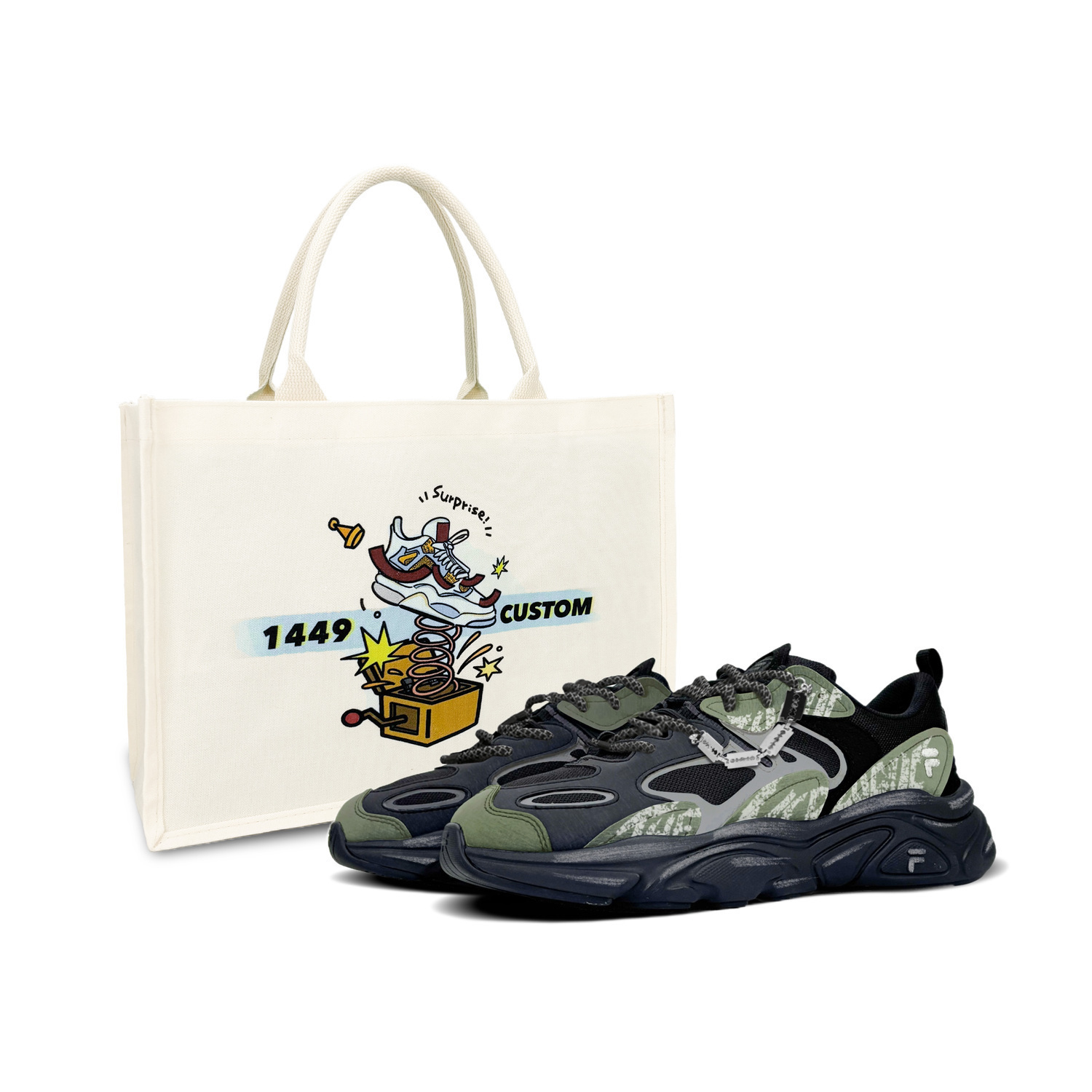 

FILA Мужские повседневные кроссовки Mars 2 Low top черные зеленые