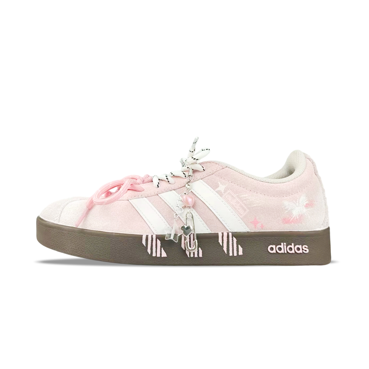 

Adidas ВЛ Корт 2.0 амортизирующие износостойкие лоу-топ скейтборд обувь унисекс розовый белый, цвет Pink White
