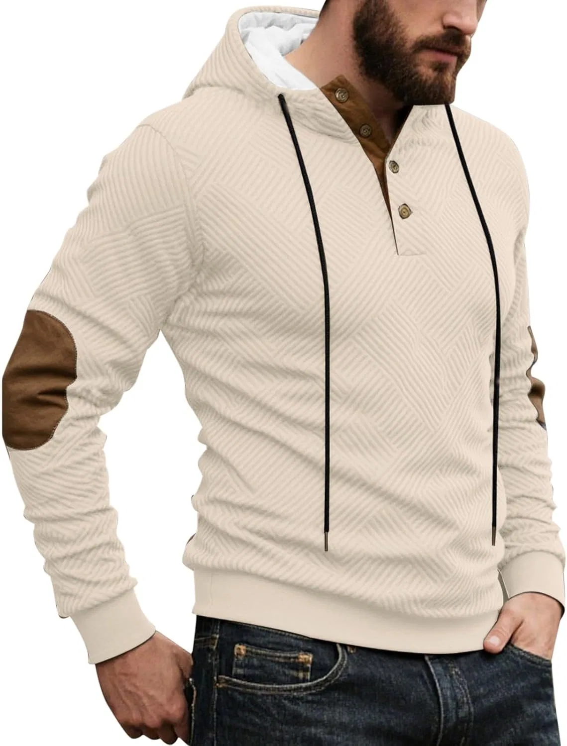 Мужская худи на молнии, свободный крой, Generic, Rose Gold