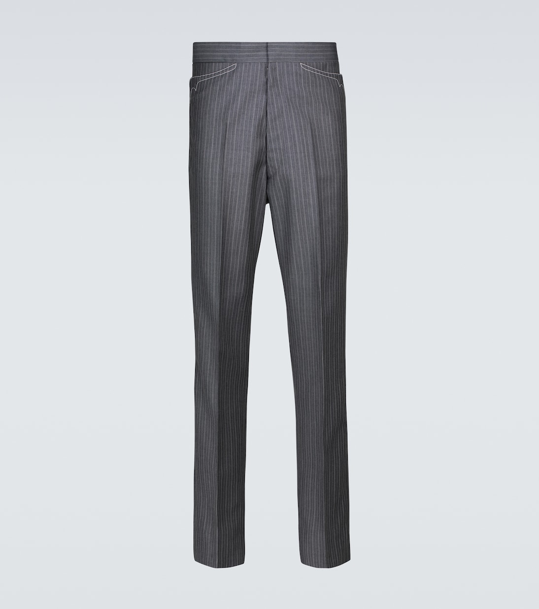 

Брюки в тонкую полоску из смесовой шерсти Maison Margiela, Dark Grey Light Stripes