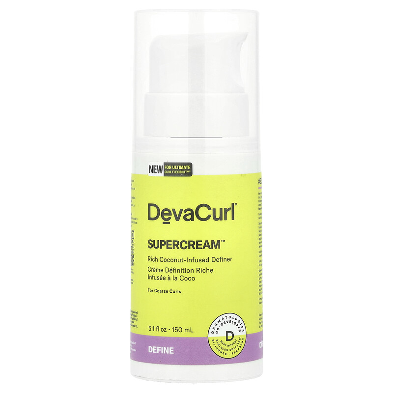 

DevaCurl, Supercream , насыщенный определяющий крем с кокосом, для жестких локонов, 150 мл (5,1 жидк. Унции)