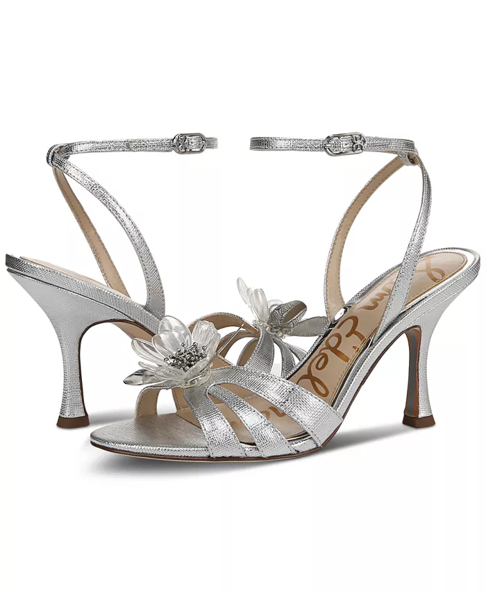 Женские сандалии Joanna с цветочной отделкой Sam Edelman, серый — фото 3