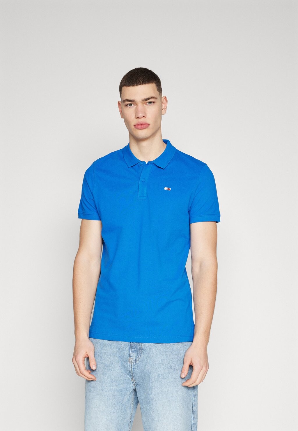

Поло Slim Placket Tommy Jeans, цвет persian blue