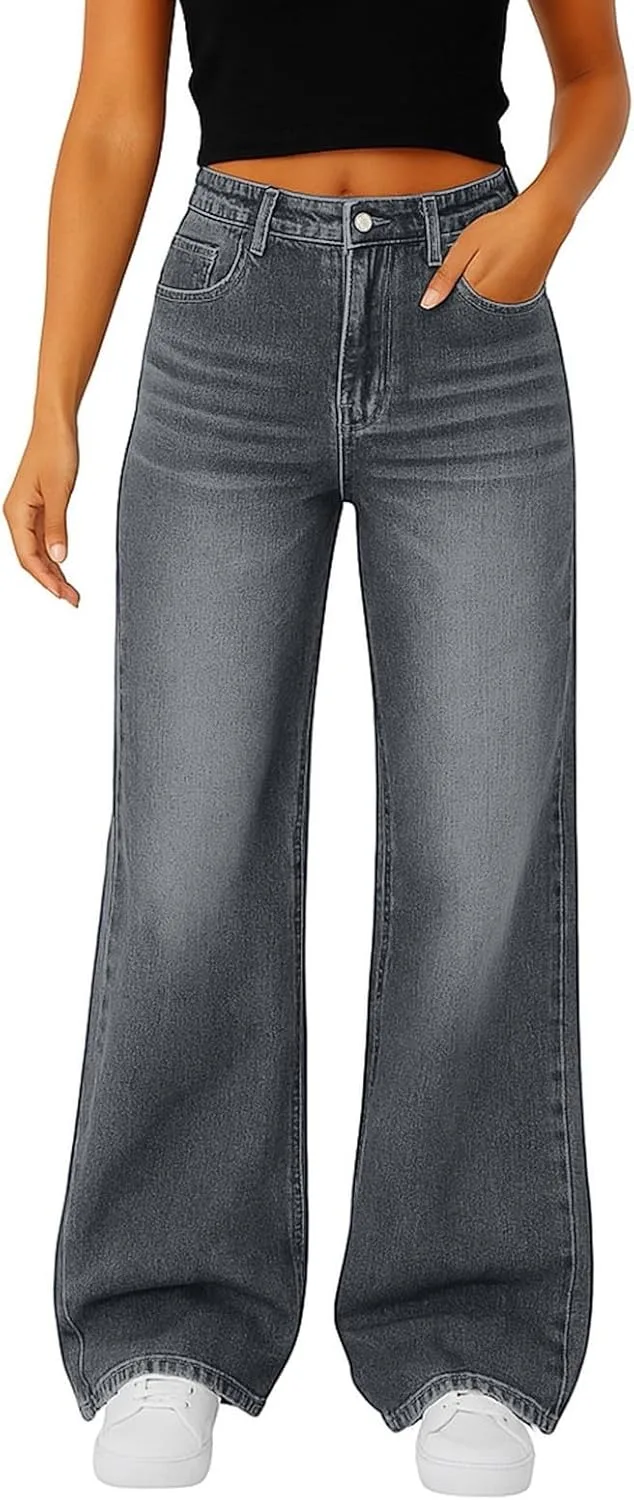 Прямые джинсы для женщин Casual Denim Pants Boyfriend High Waisted — фото 2
