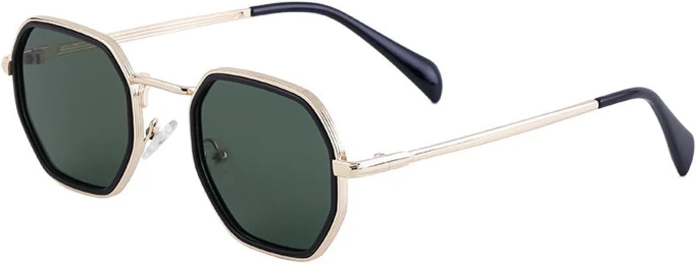 

Женские солнцезащитные очки с серебристыми зеркальными линзами и защитой от УФ-излучения UV400; мужские солнцезащитные очки в металлической оправе DSVIGF, Golden Dark Green