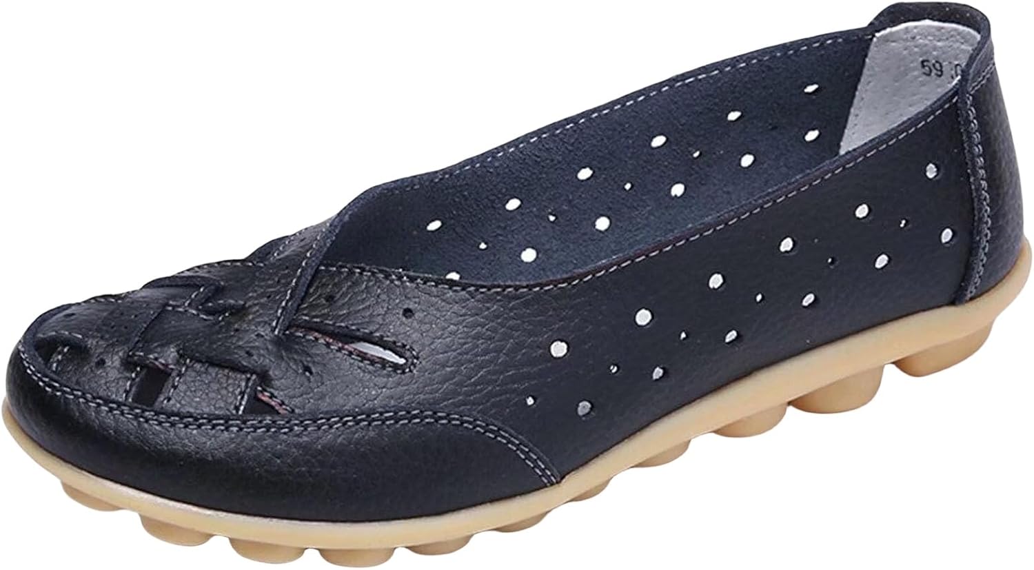 

Женские дышащие комфортные лоферы для прогулок и офиса, кожаные балетки с открытым носком, ортопедические лоферы с вырезами, модные повседневные балетки, удобная обувь, сандалии Generic, черный