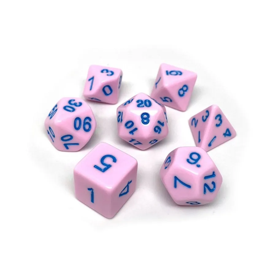 

Пастельно-розовый непрозрачный с синим (7), Dice - 7 Piece Poly Sets - Assorted (Easy Roller Dice)