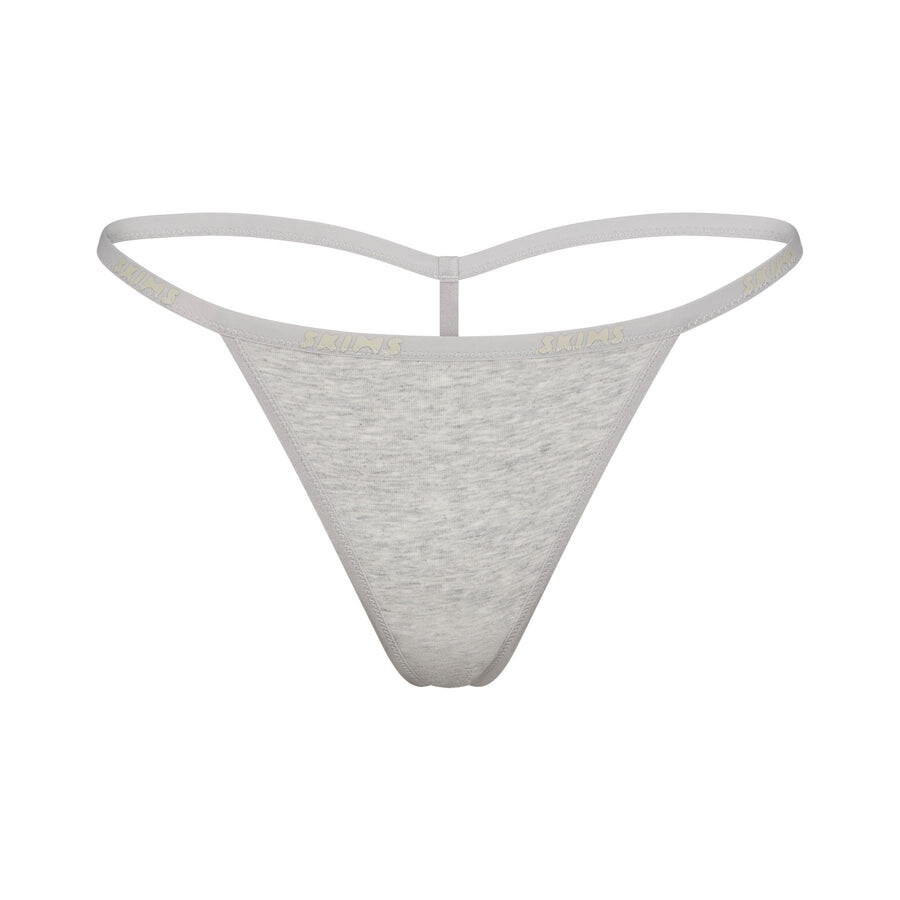 

Стринг-стринги SKIMS Cotton Logo, цвет Light Heather Grey