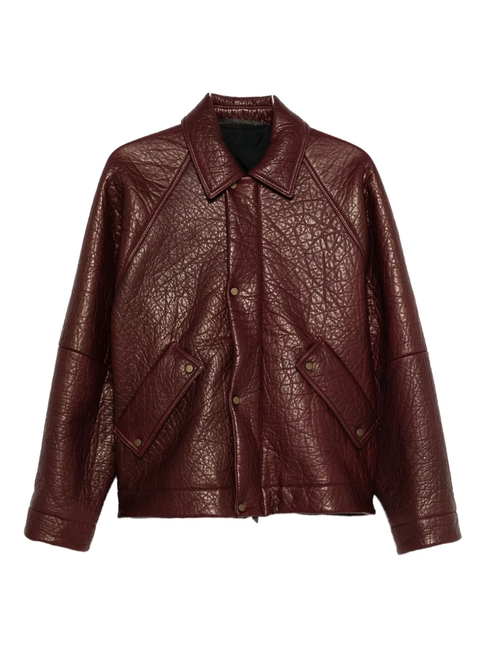 

Кожаная куртка с фактурной отделкой Salvatore Santoro, красный