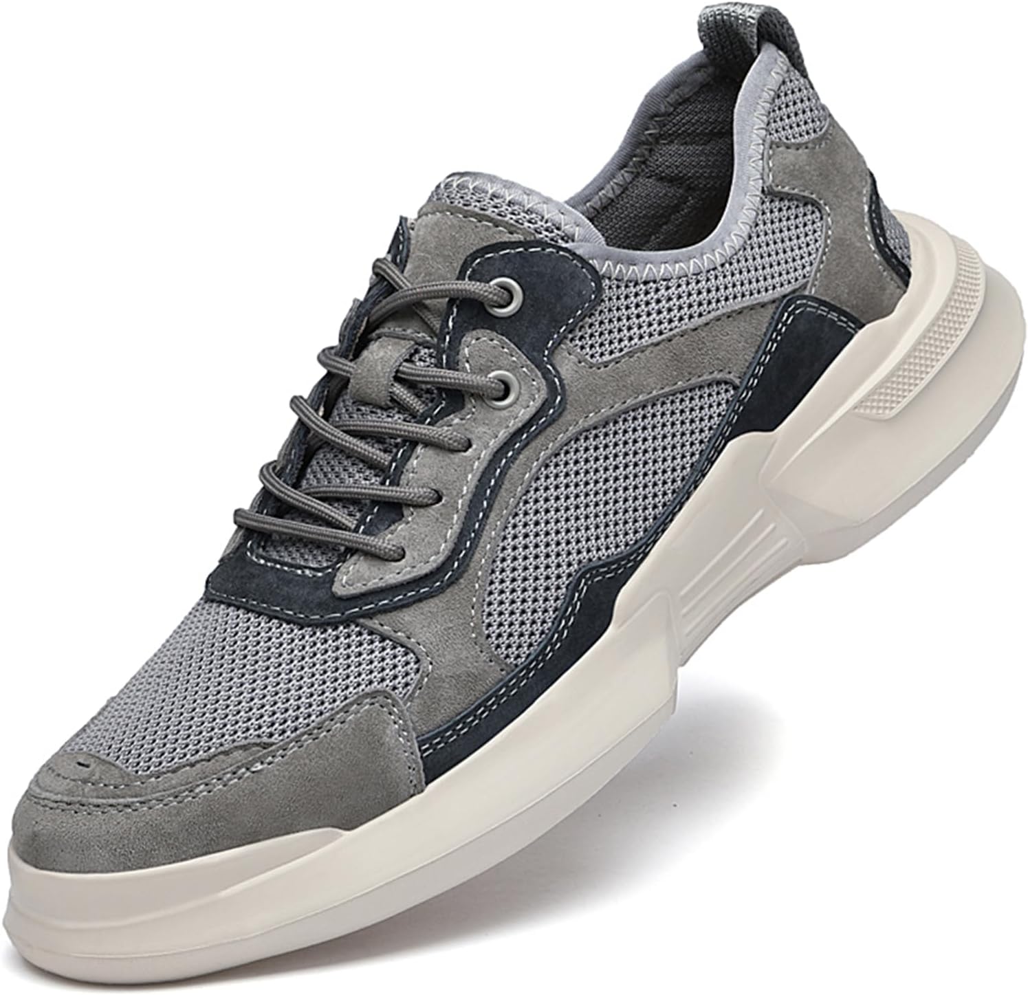 

Мужские сетчатые кроссовки для ходьбы и походов, летние спортивные кроссовки без шнурков, дышащие, нескользящие Abborora, серый