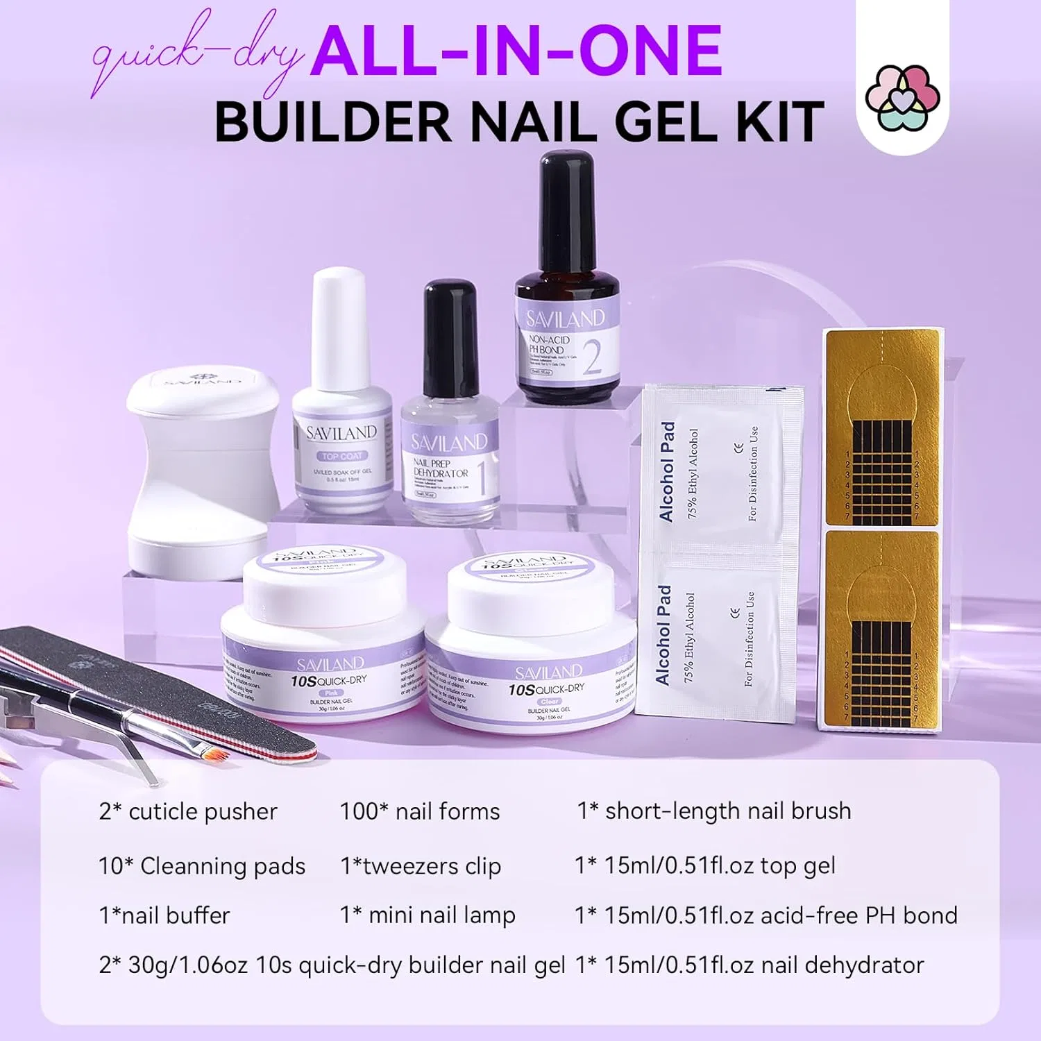 Набор гелей для наращивания ногтей «Builder Gel» от Saviland Saviland — фото 2