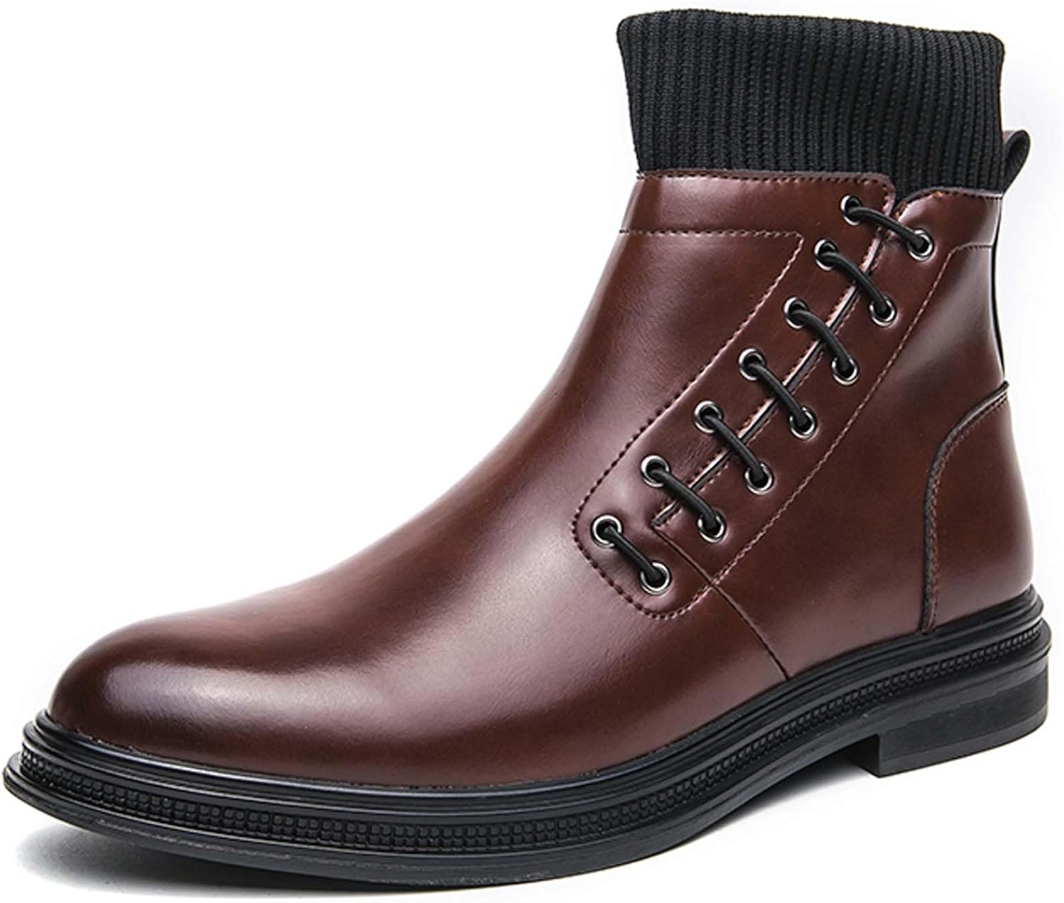 

Мужские ботинки челси, модные, с боковой молнией, остроносые, деловые, повседневные, формальные, чукка, нескользящие, для прогулок, конференций, свадеб, банкетов, униформы, высокие кожаные ботинки Generic, коричневый