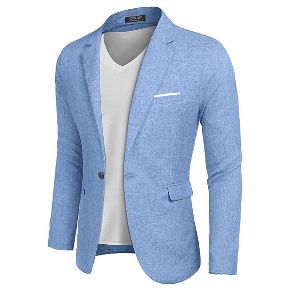 

Мужской блейзер casual slim fit однобортный пиджак легкая спортивная куртка Coofandy, Sky Blue