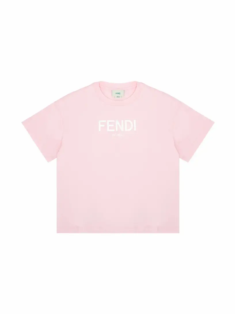 

Хлопковая футболка с логотипом Fendi, розовый