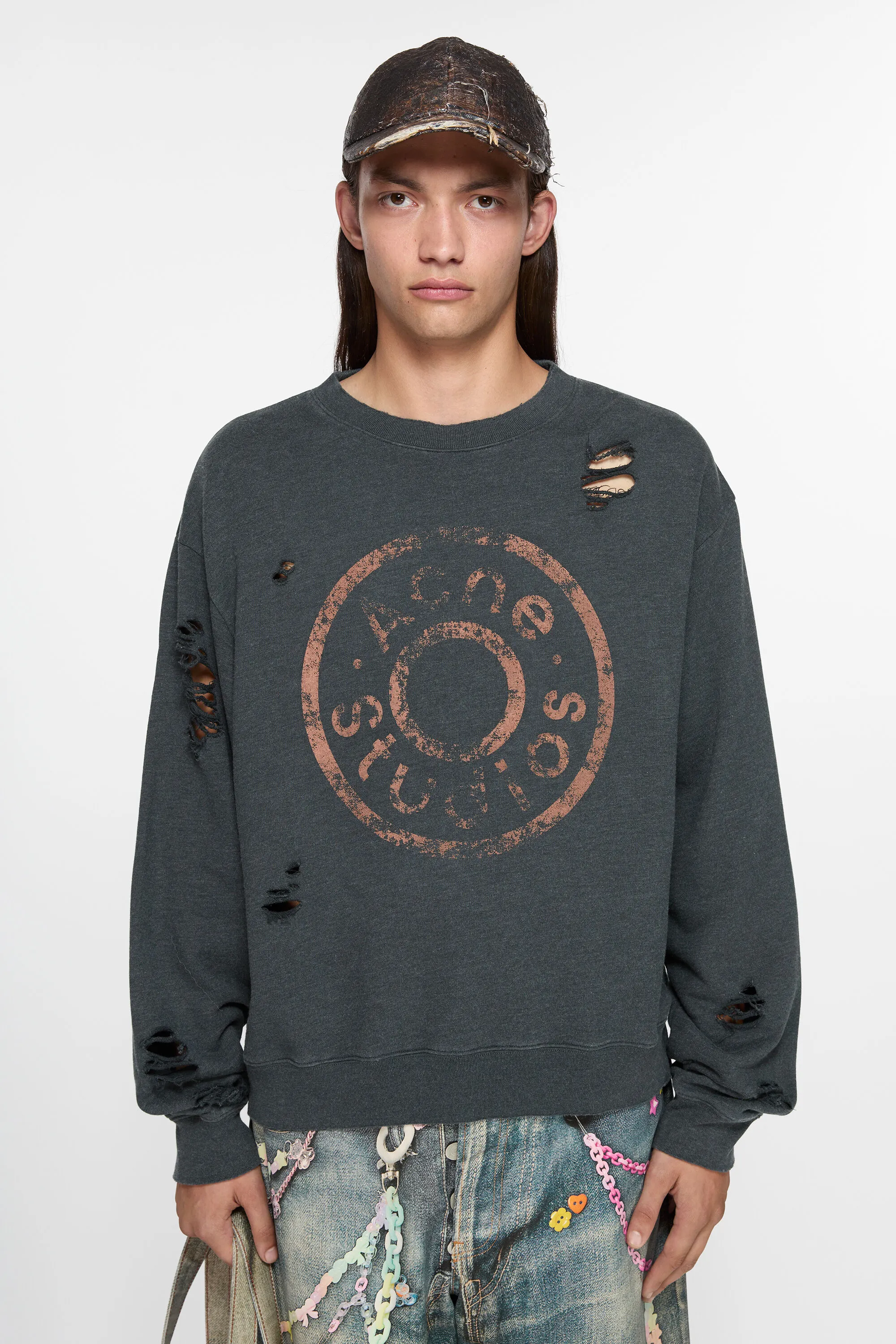 

Свитер с принтом логотипа Acne Studios, Black melange