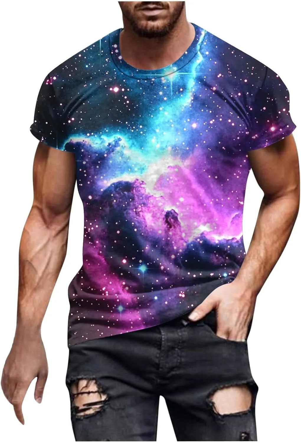 

Футболка с принтом Starry Sky, 3D Printed, Plus Size Ozmmyan