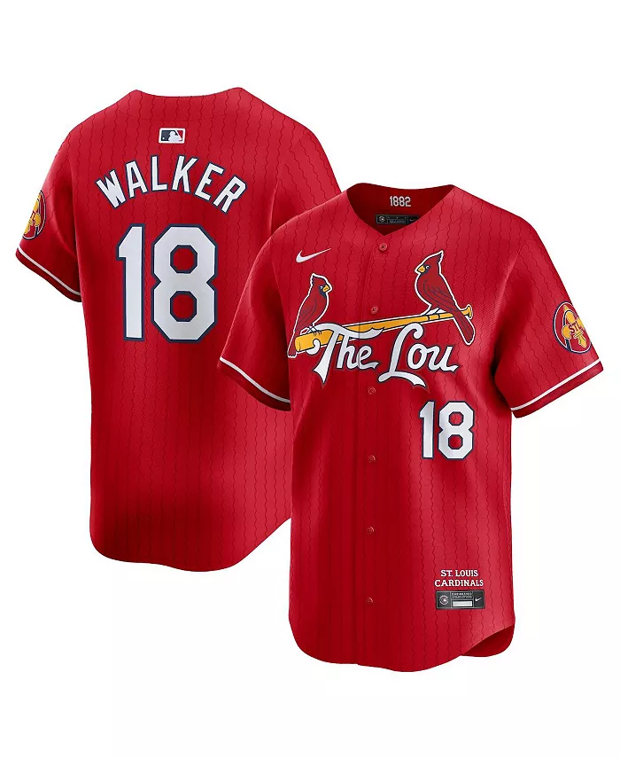

Мужская ограниченная игровая футболка Jordan Walker Red St. Louis Cardinals City Connect Nike