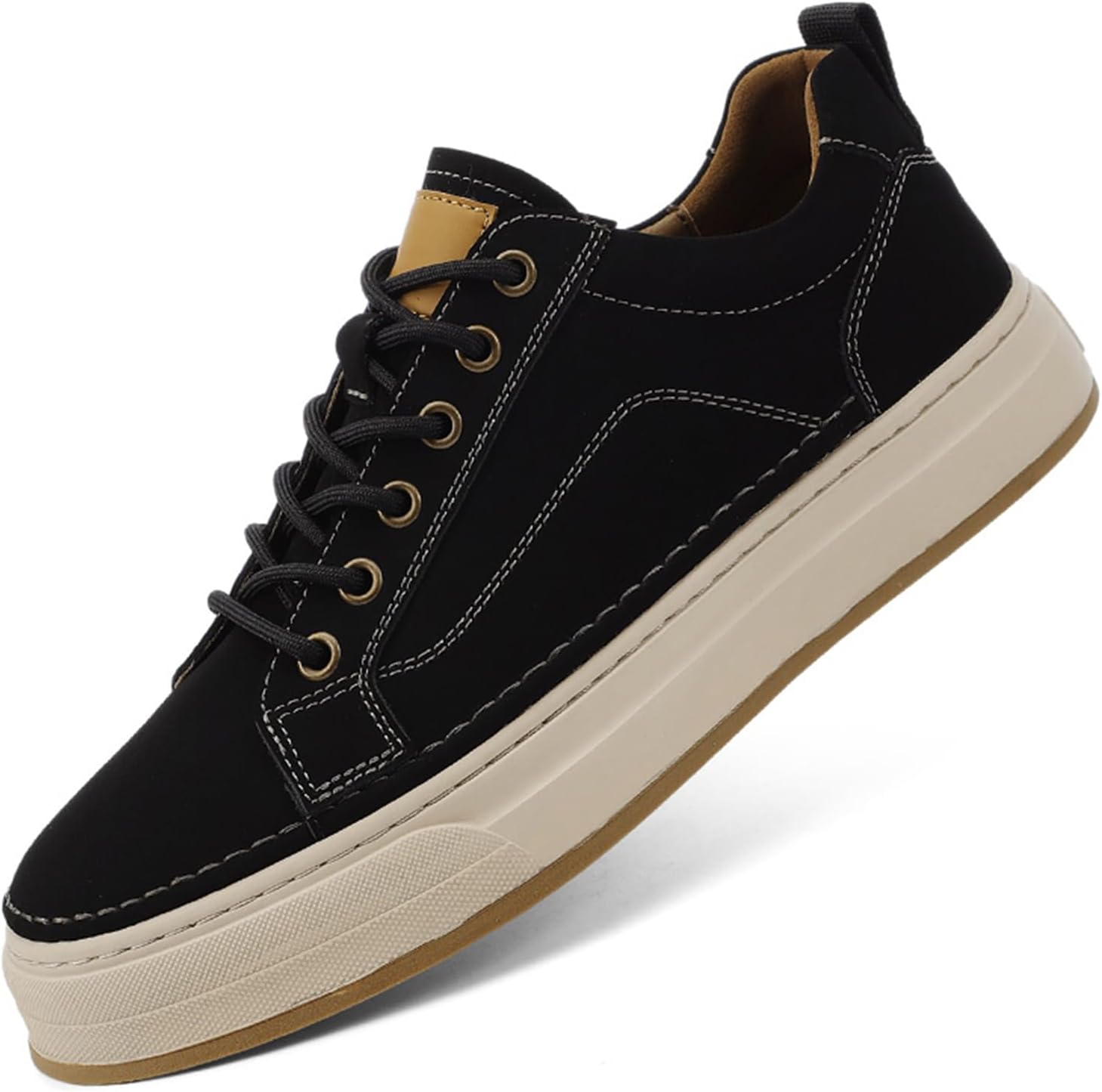 

Мужские кожаные повседневные туфли Abborora, модные кроссовки и деловые туфли для мужчин, черный