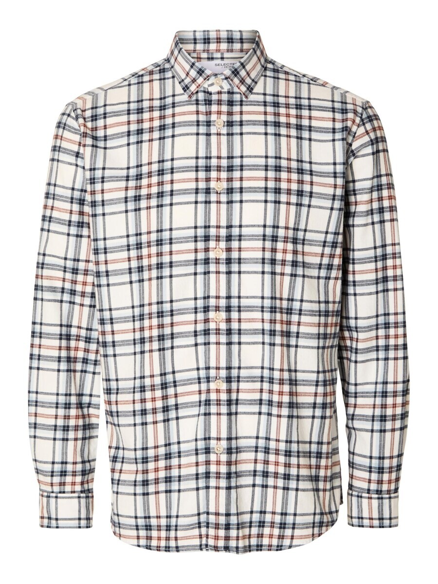 

Клетчатая рубашка SELECTED HOMME Regular fit Button Up Shirt Regowen, кремовый