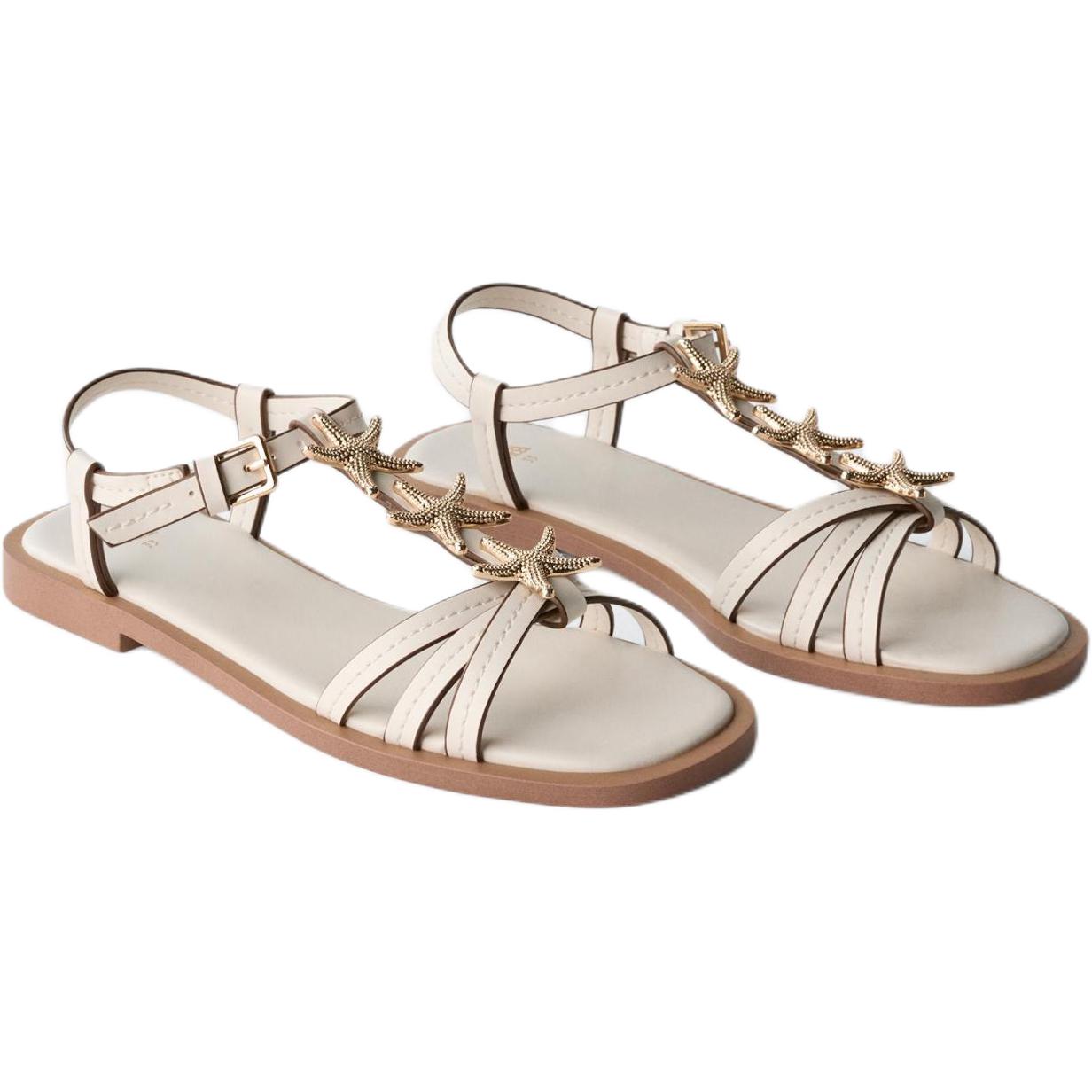 ZARA Скользостойкие износостойкие низкие детские сандалии light beige yellow kids' — фото 4