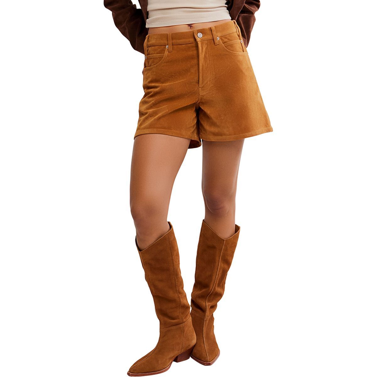 

Типпи короткие из веганской замши Free People, цвет dark honey