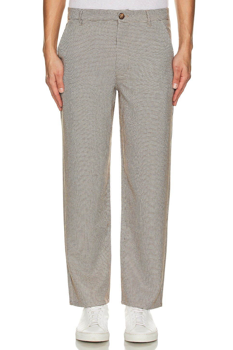 

Брюки Bound Dogtooth Woven Cropped Trousers, коричневый