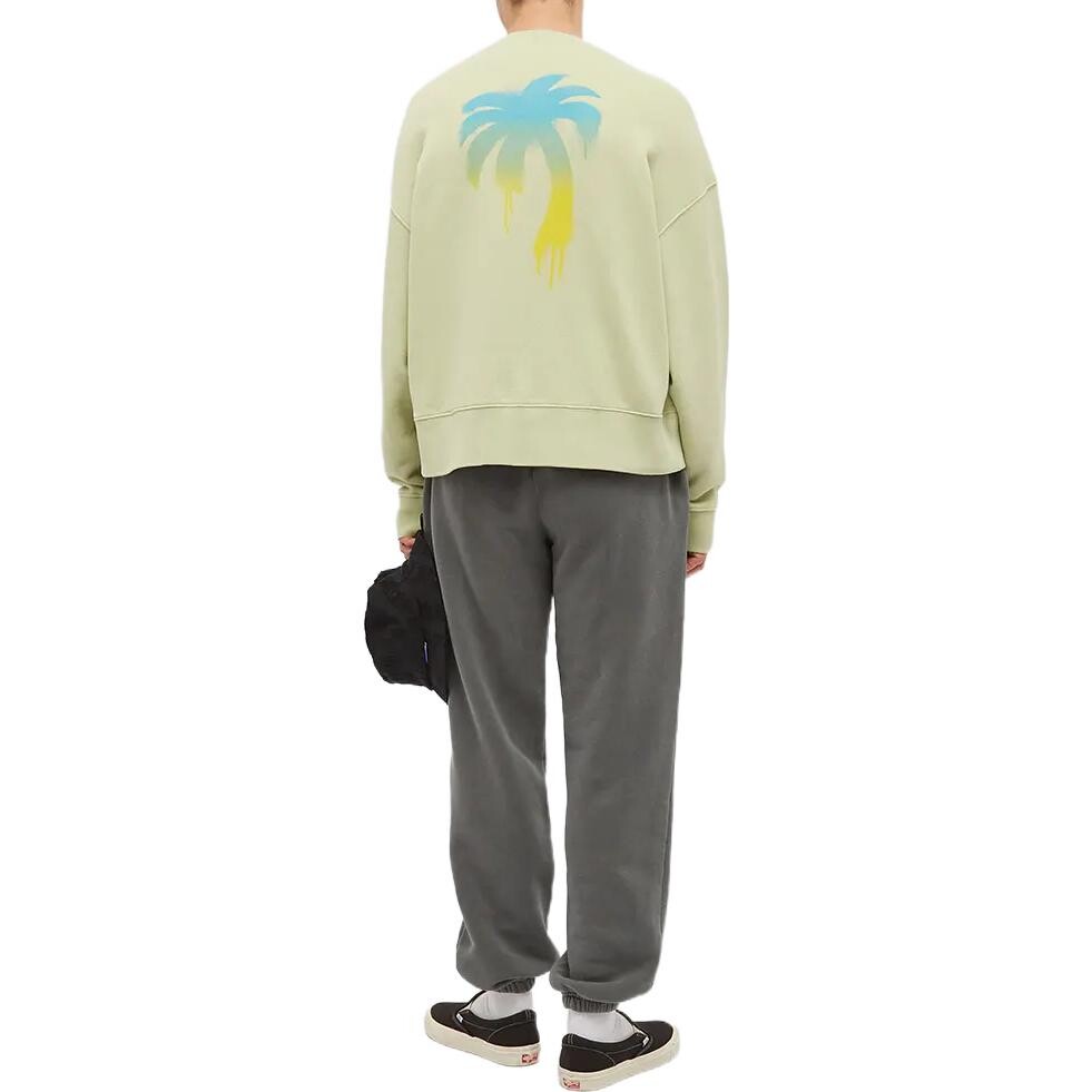 Толстовка с вышитым логотипом Back Spray Palm Crew Palm Angels, зеленый — фото 4