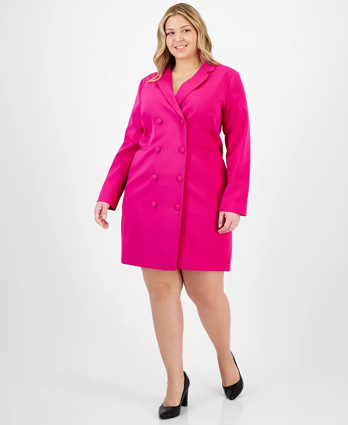 

Платье-жакет Milano Trench Plus Size с пуговицами спереди Tahari ASL, розовый