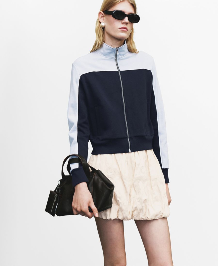 

Женская двухцветная приталенная куртка MANGO, Blue