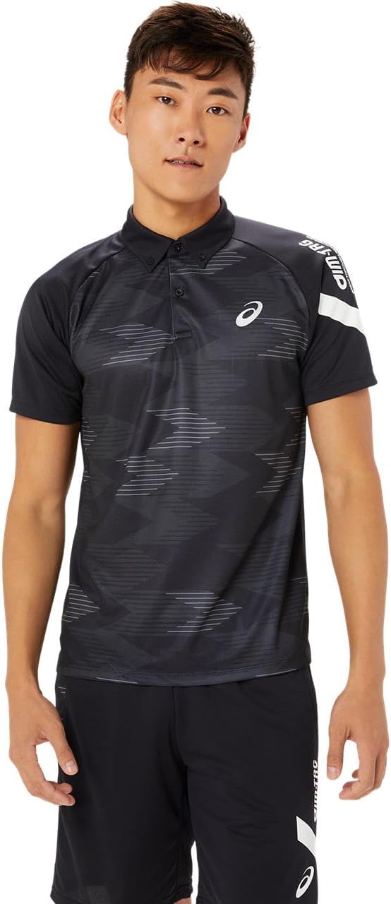 

Поло ASICS AIM Dry Graphic Button-Down, тренировочная одежда, 2031E550, черный