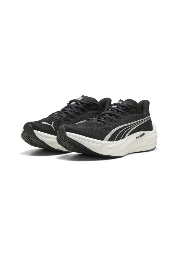 Кроссовки для бега по шоссе deviate nitro 4 Puma, Black- White- Silver — фото 2