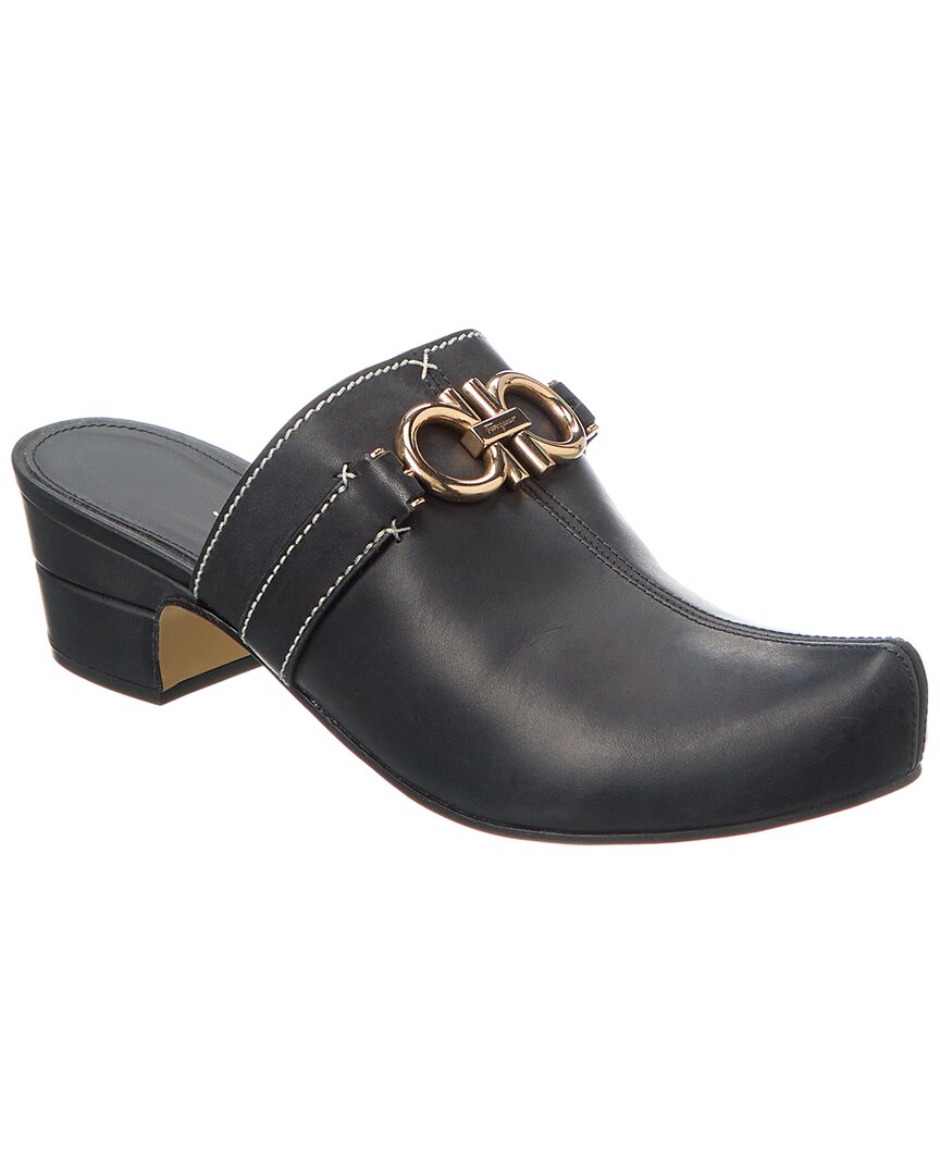 Ferragamo кожаные мюли Salvatore Ferragamo, черный