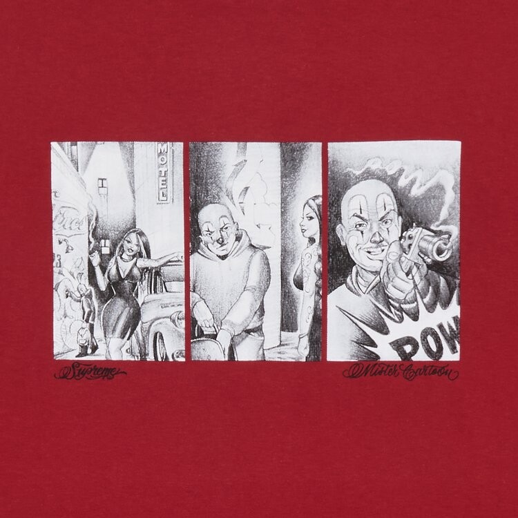 Футболка Supreme Mister Cartoon Pow Tee, красный — фото 2