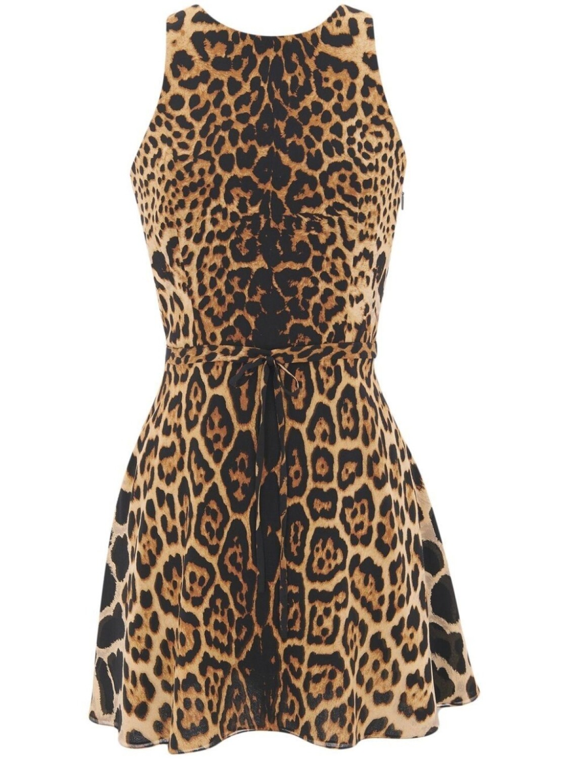 

Saint Laurent шелковое платье мини с леопардовым принтом, коричневый