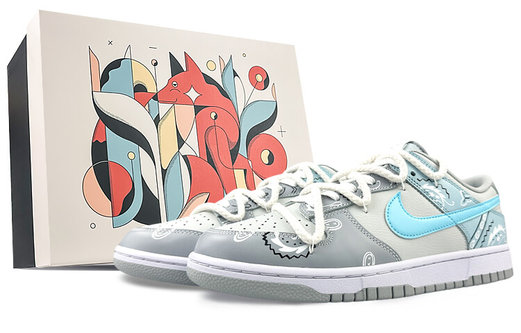 

Кроссовки Nike Dunk Skateboarding Shoes Men Low-top Gray/Blue, белый