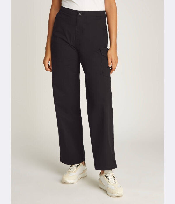 

Брюки-карго женские Calvin Klein Jeans широкого кроя повседневные, черный