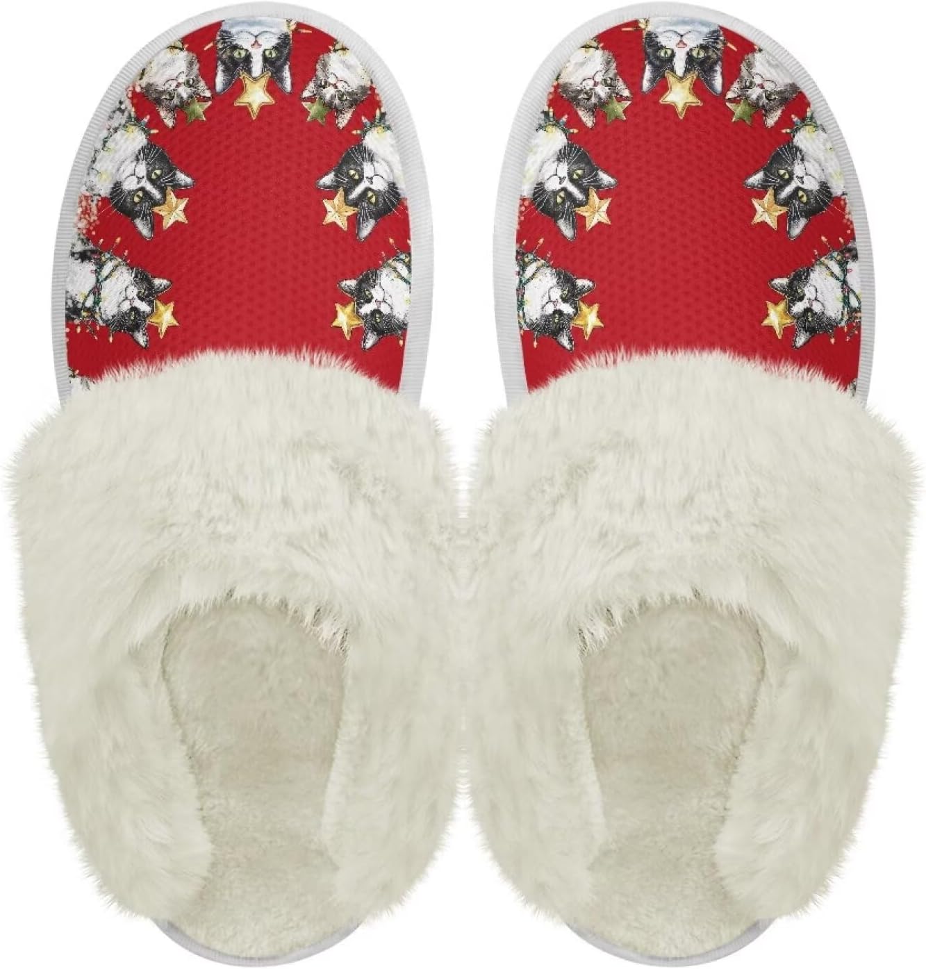 

Хлопковые тапочки с пушистыми краями, домашние тапочки для дома и улицы, хлопковые тапочки унисекс Pjheqoxe, Star Cat