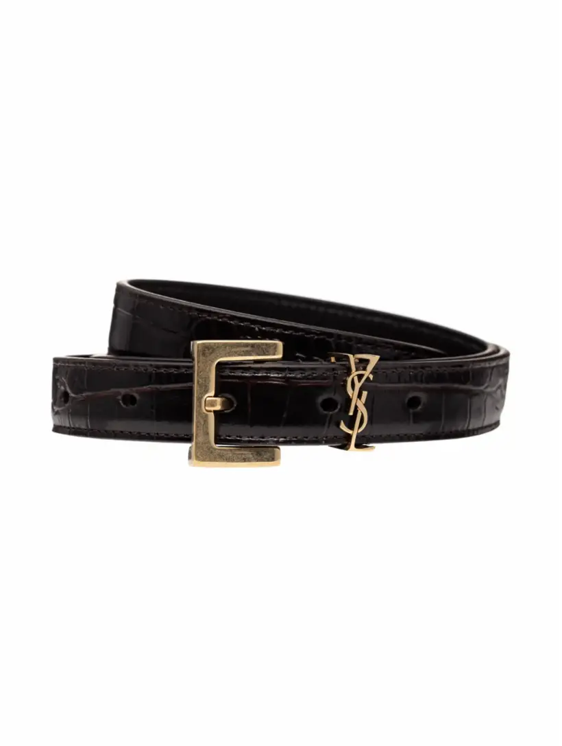 

Кожаный ремень Cassandre Saint Laurent, черный