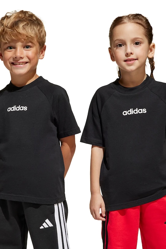 

Детская хлопковая футболка Adidas, черный