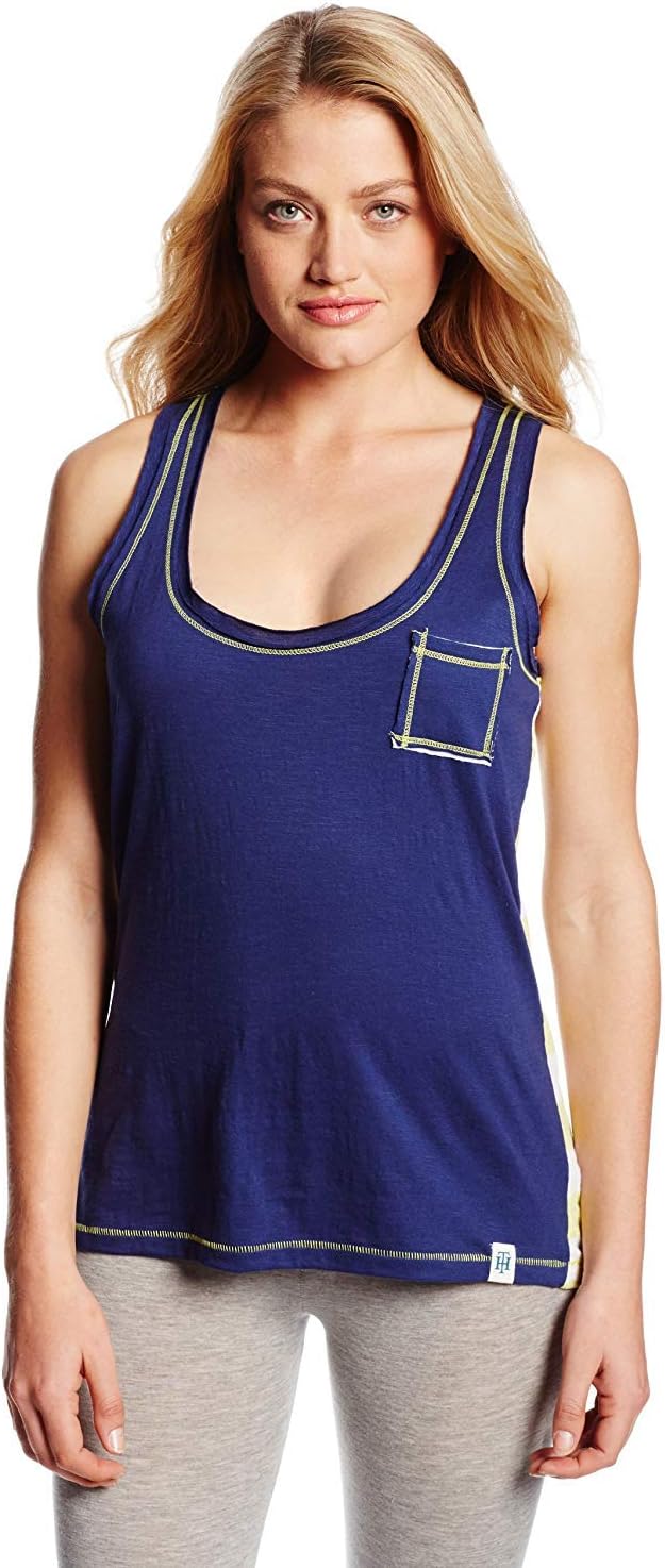 

Женская контрастная пижамная майка Tommy Hilfiger с круглым вырезом, Twilight Blue/Lime Rugby Back
