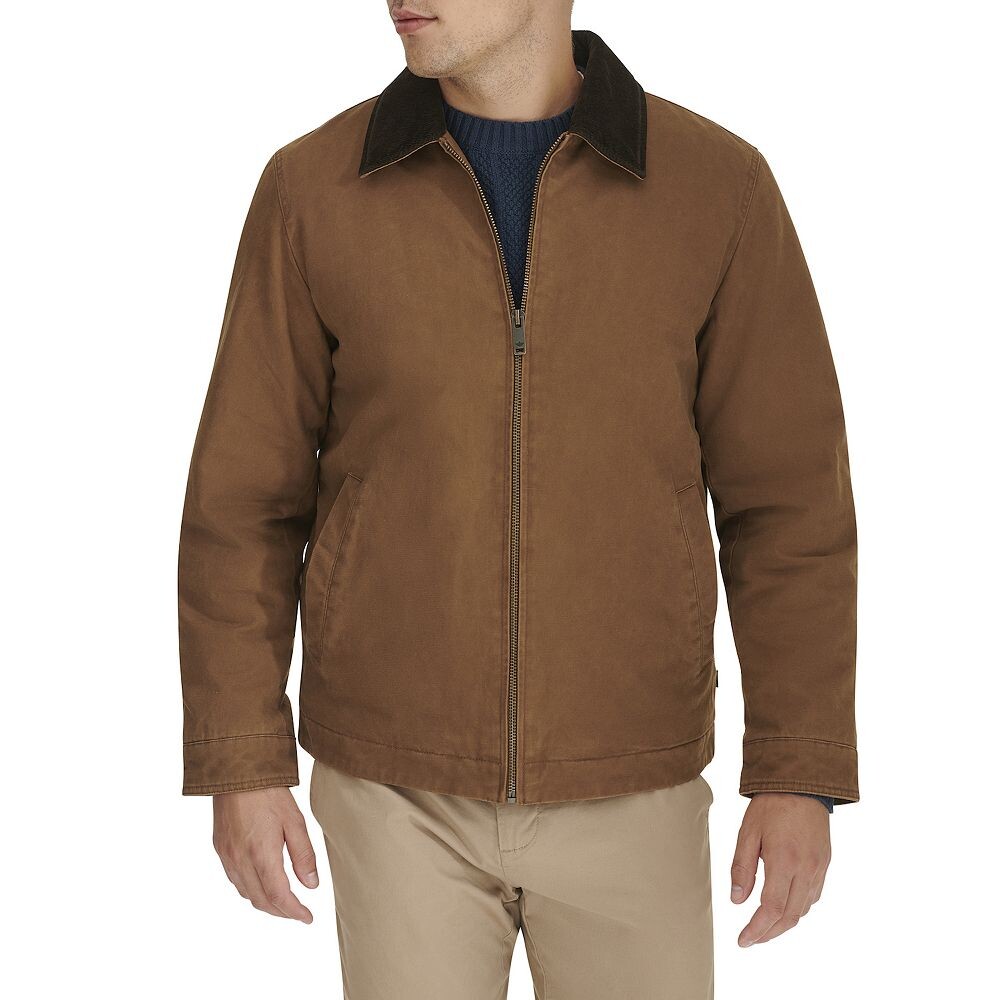 

Мужская хлопковая рабочая куртка Dockers со шнуровым воротником, цвет Dark Khaki