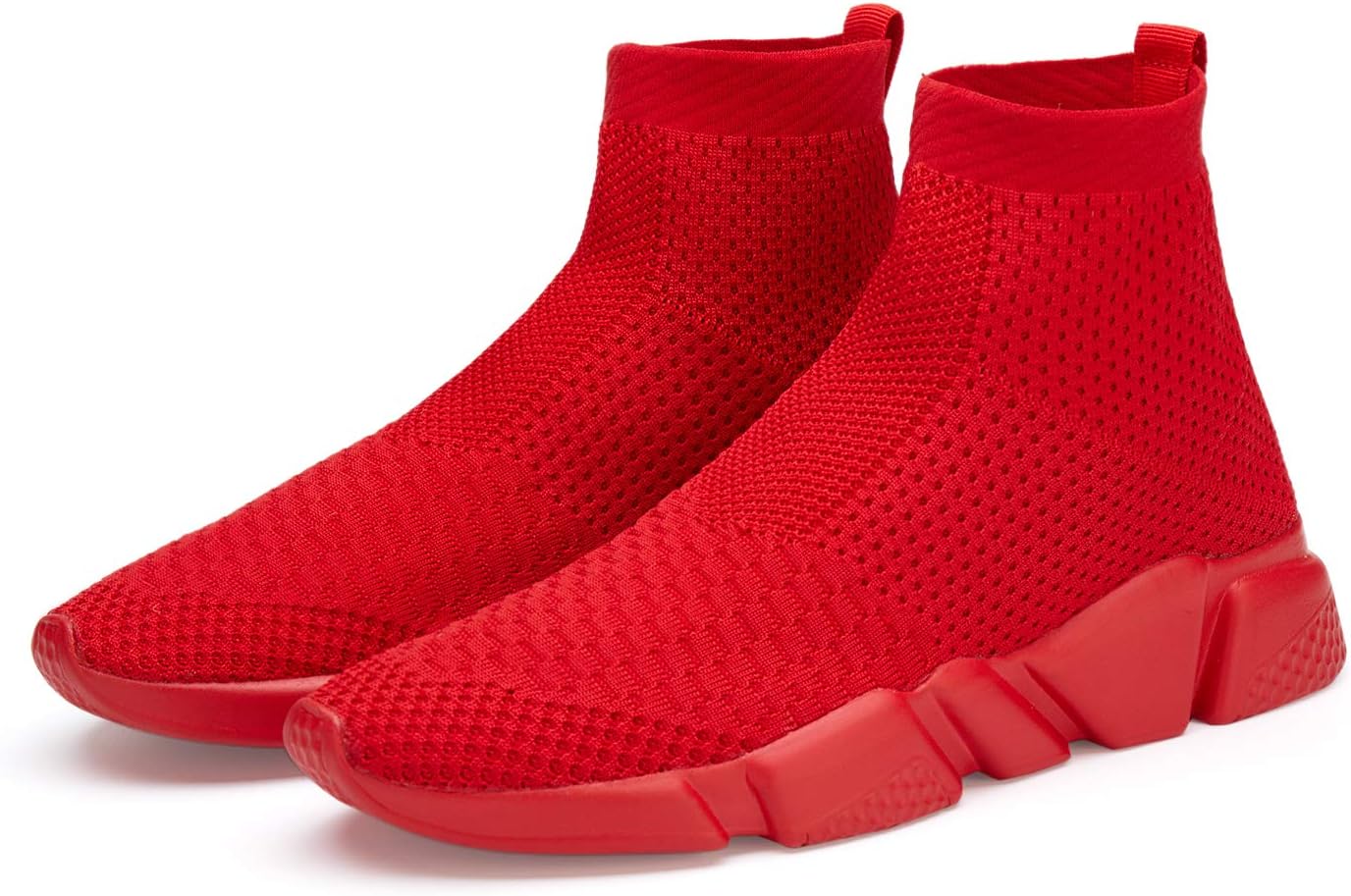 

Мужские кроссовки Casbeam для бега, вязаные, удобные, легкие, дышащие, повседневные спортивные туфли, модные слипоны для ходьбы, красный