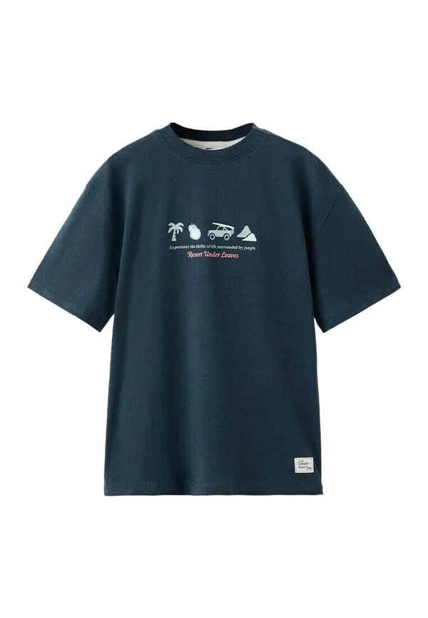 Футболка с детским принтом Mango Kids, Royal Blue